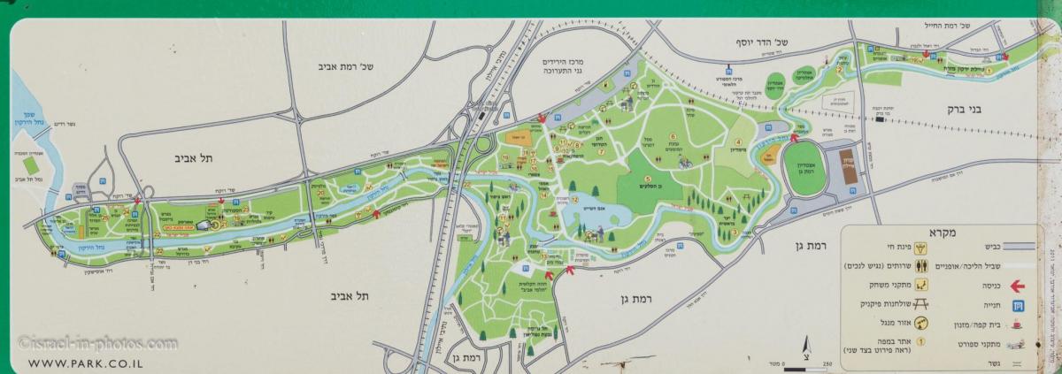 kaart van de rivier de yarkon