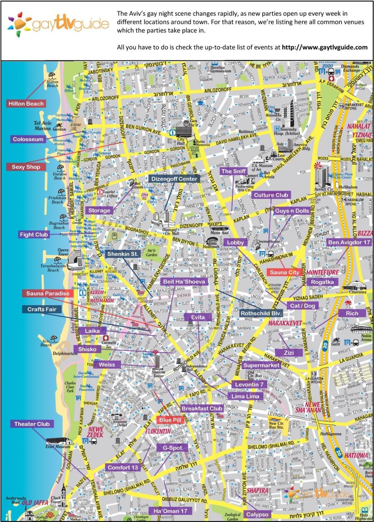 kaart van gay-Tel Aviv