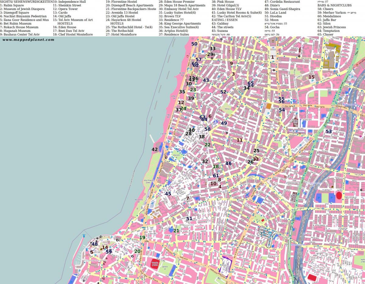 kaart van shenkin street Tel Aviv