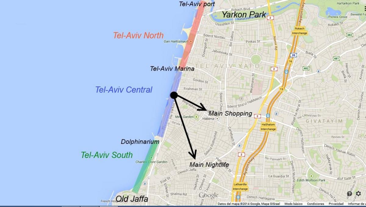 kaart van Tel Aviv nachtleven