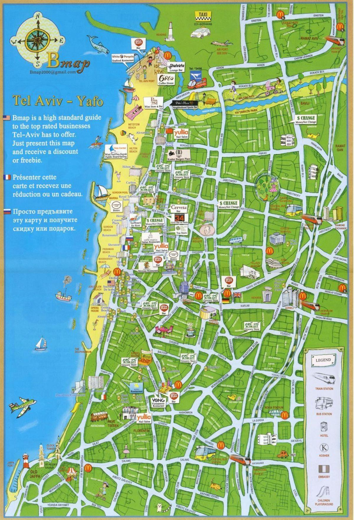 Tel Aviv attracties kaart