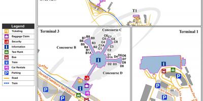 De internationale luchthaven Ben gurion kaart