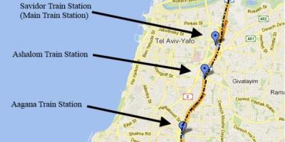 Kaart van de sherut kaart van Tel Aviv